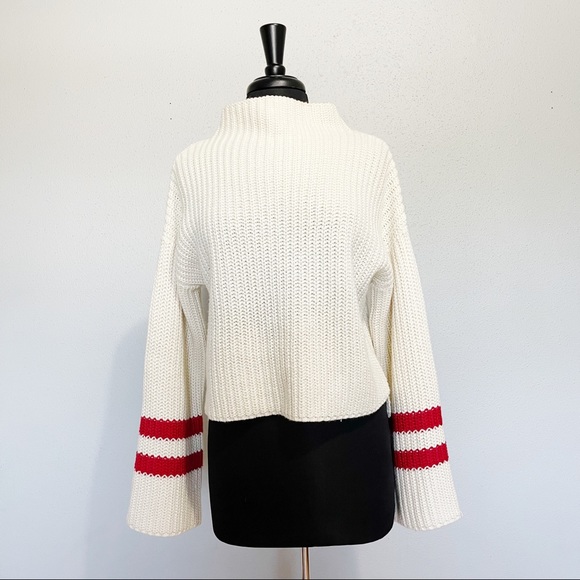 Lost + Wander Sweater Wide Sleeve Red Stripes - Picture 2 of 10